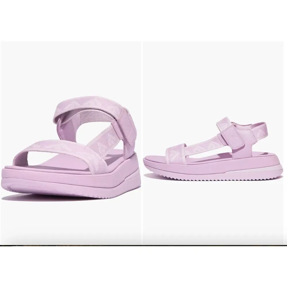Fitflop Surff Webbing Poly/Leather Back Strap Sport Sandals Wild Lilac size 9